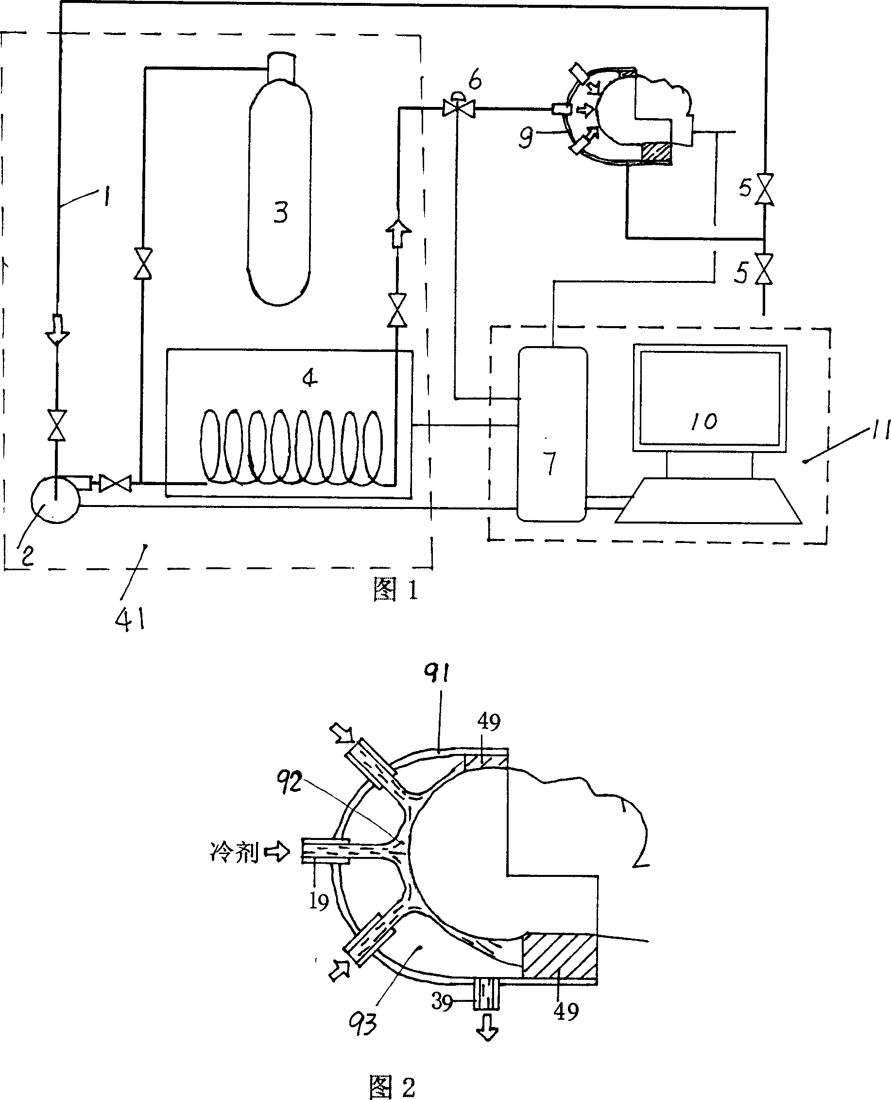 Jet impulse type brain refrigerating device