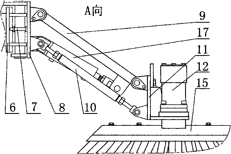 Sweeping device of sweeping car