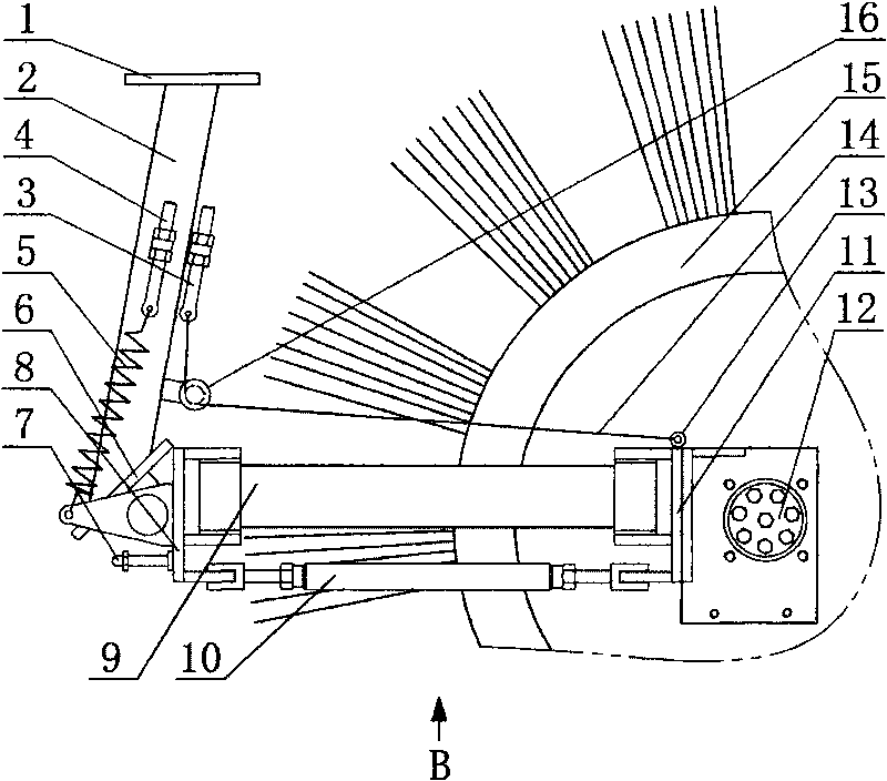 Sweeping device of sweeping car