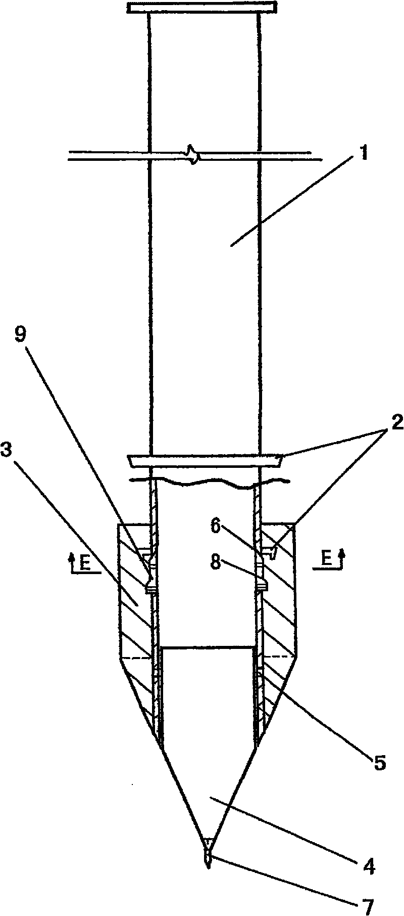 Pile-formation deposition pipe of prefabricated steel concrete club-footed pile