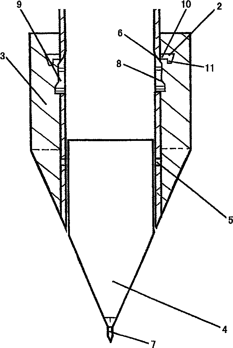 Pile-formation deposition pipe of prefabricated steel concrete club-footed pile