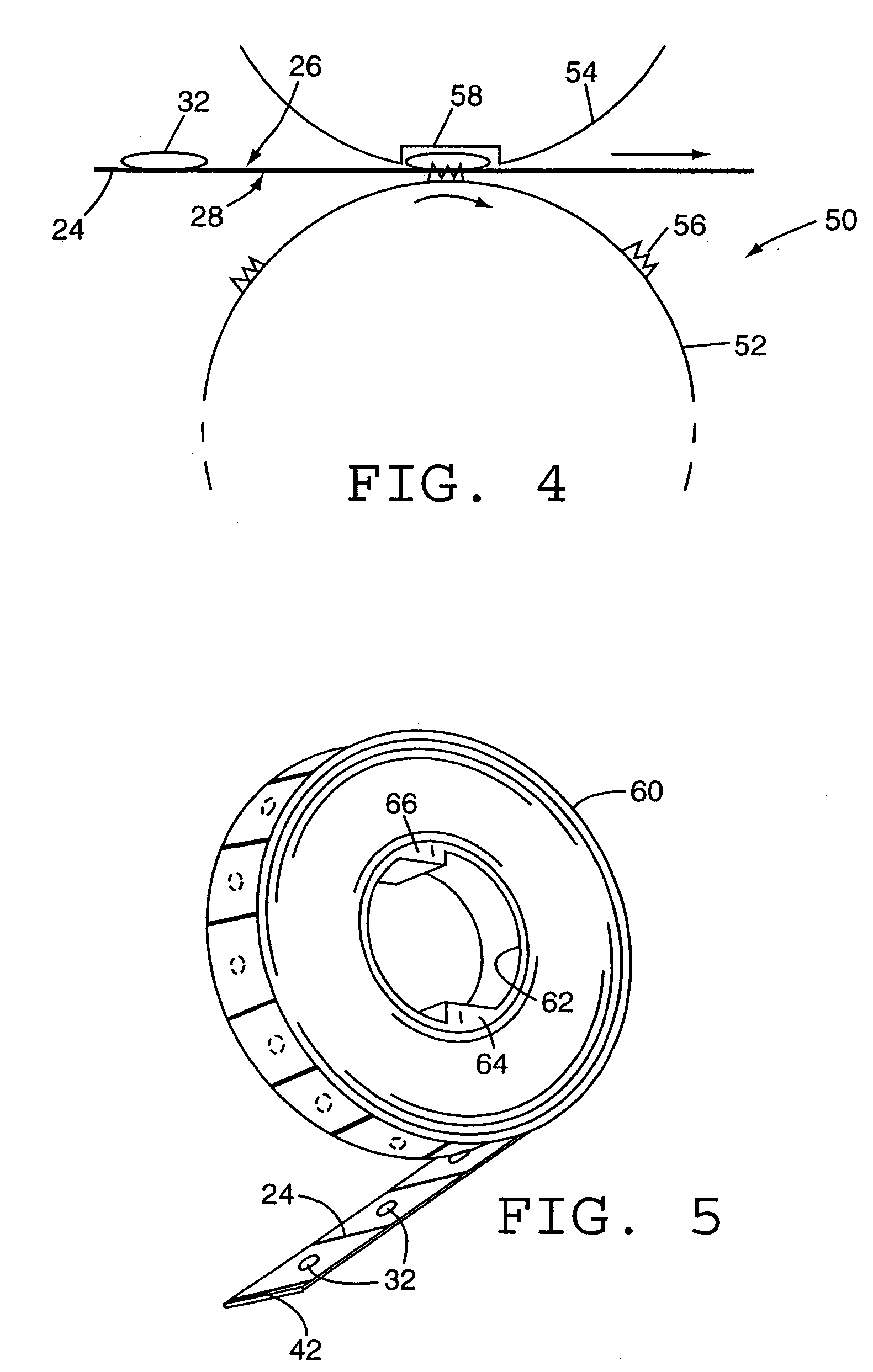 Adhesive segment indexing method and apparatus and roll of adhesive segments for use therewith