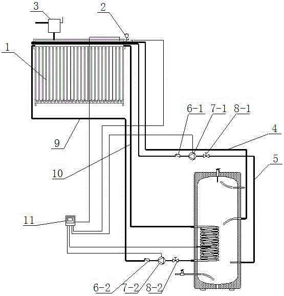 Split solar water heating system