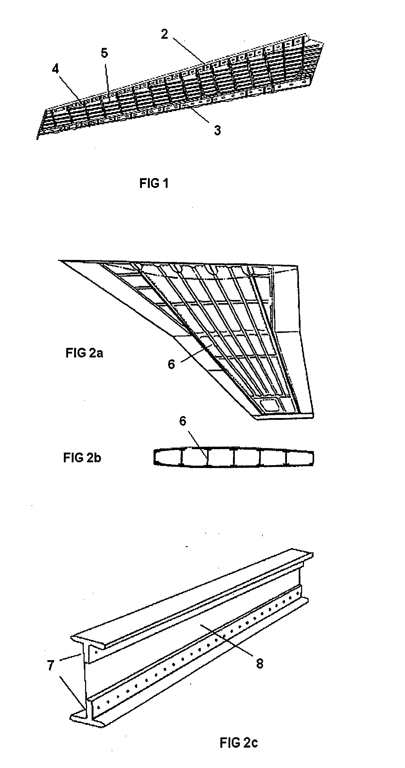 Integrated multispar torsion box of composite material