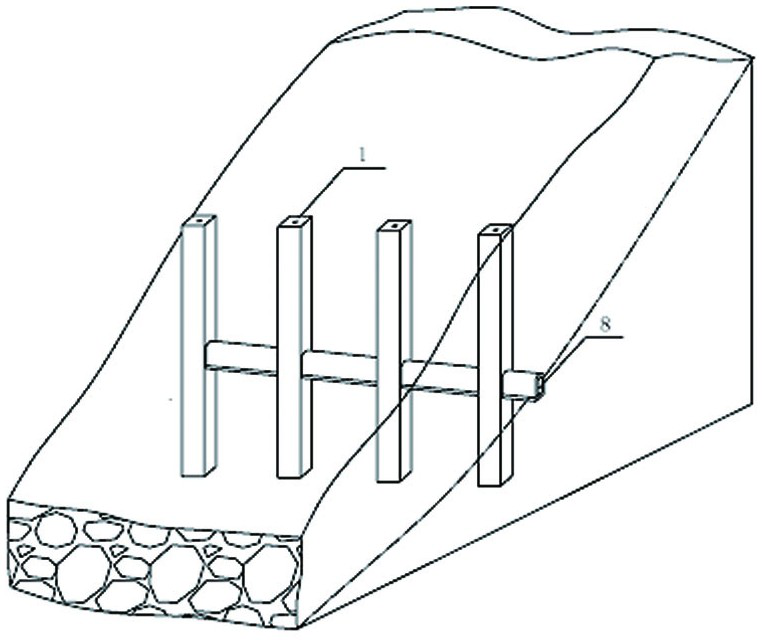 Self-drainage combined landslide retaining structure and construction method