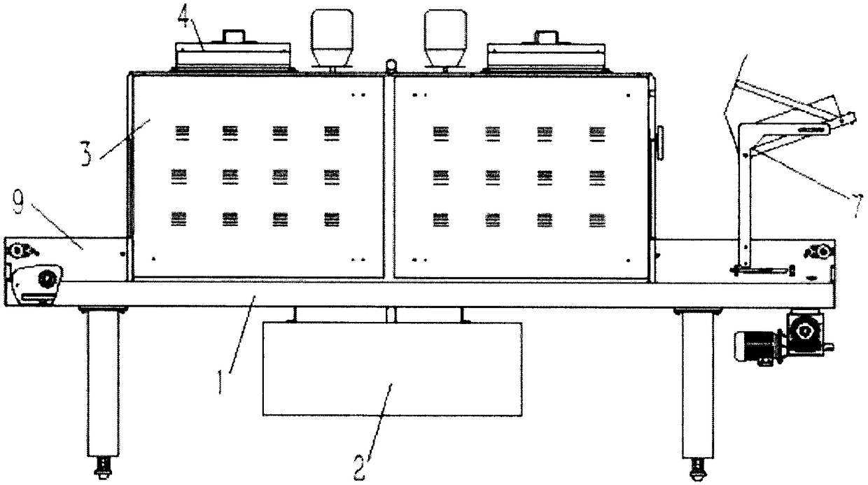 Distance adjustable pipeline type shrinkage furnace