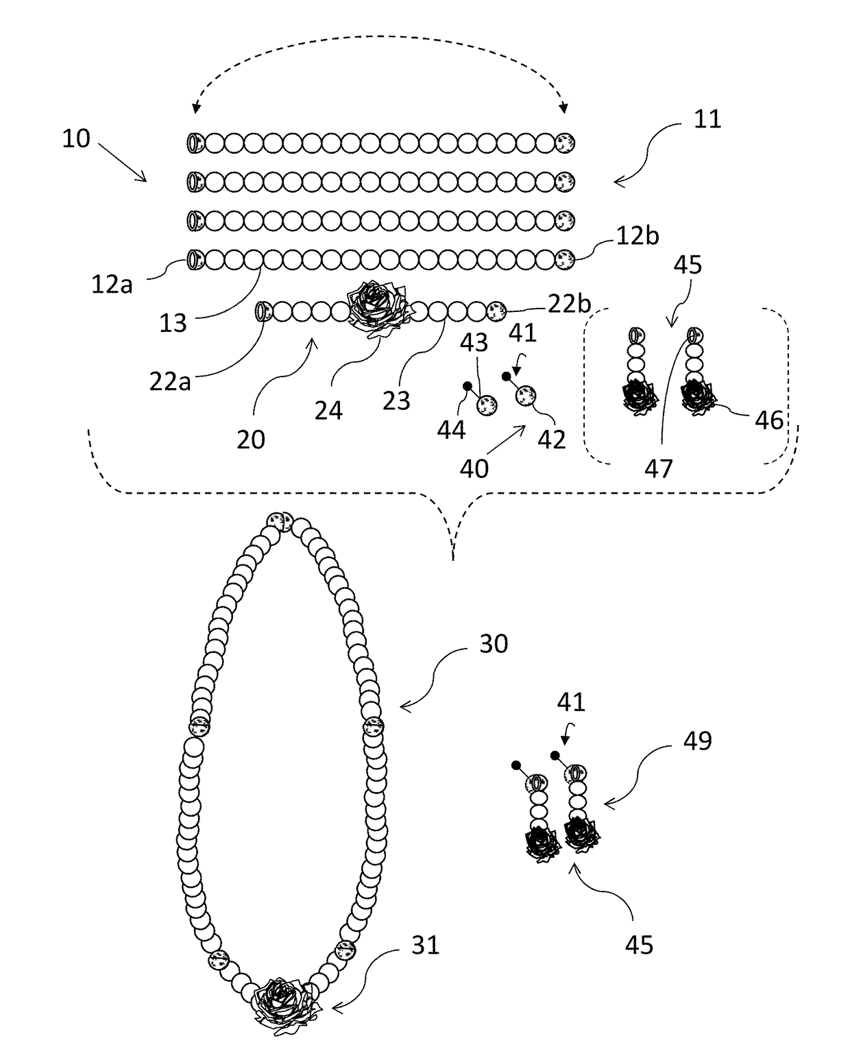 Magnetic Jewelry Connectors For Forming A Jewelry Piece