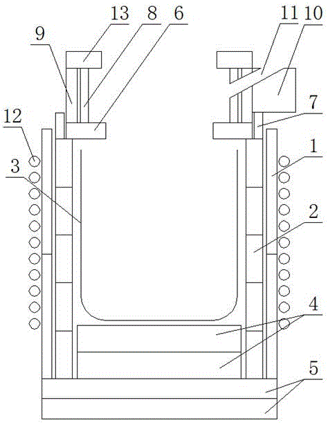 Crystal pulling growth furnace temperature field structure and pulling growth technology thereof