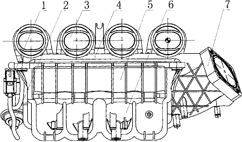 Variable air volume type air intake branch pipe