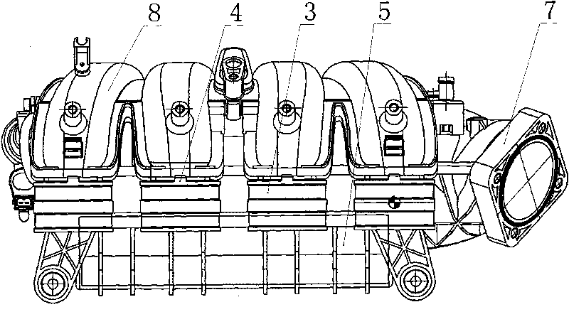 Variable air volume type air intake branch pipe