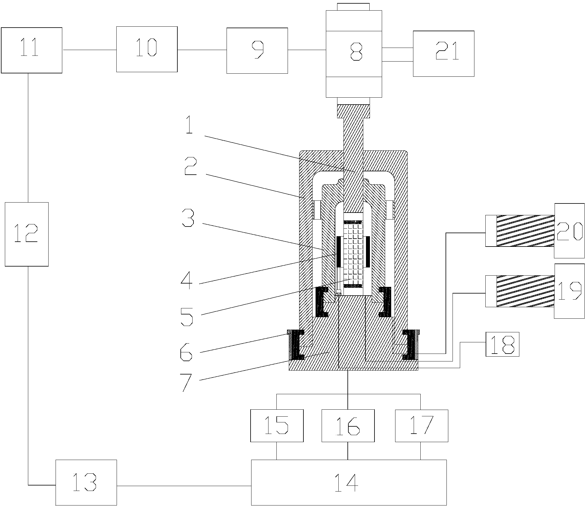 Dynamic loading system for measuring dynamic characteristics of natural gas hydrate sediments