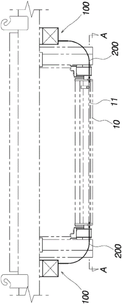 Air knife width changing device having excellent operation efficiency