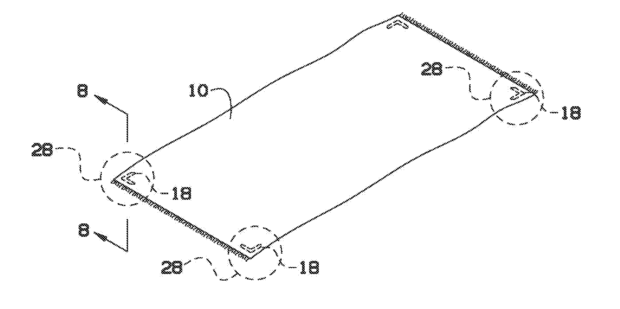 Anti-curling reinforcement device for area rug corners