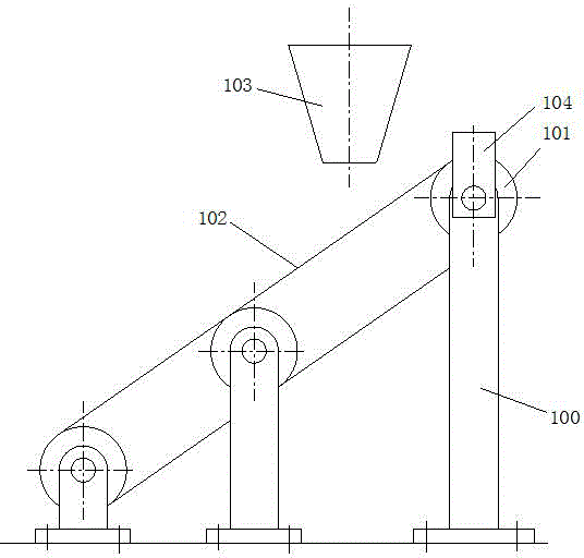 Self-adaptive flexible friction speed limiting material conveying device for preventing gear release