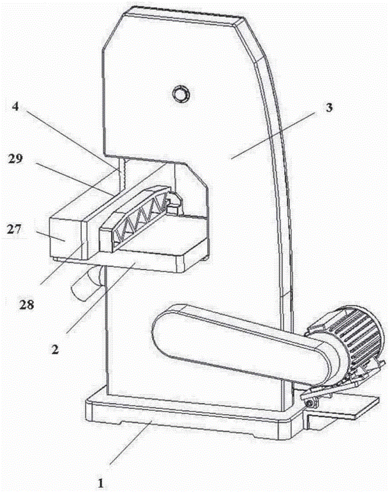 Saw blade separation device for band sawing machine