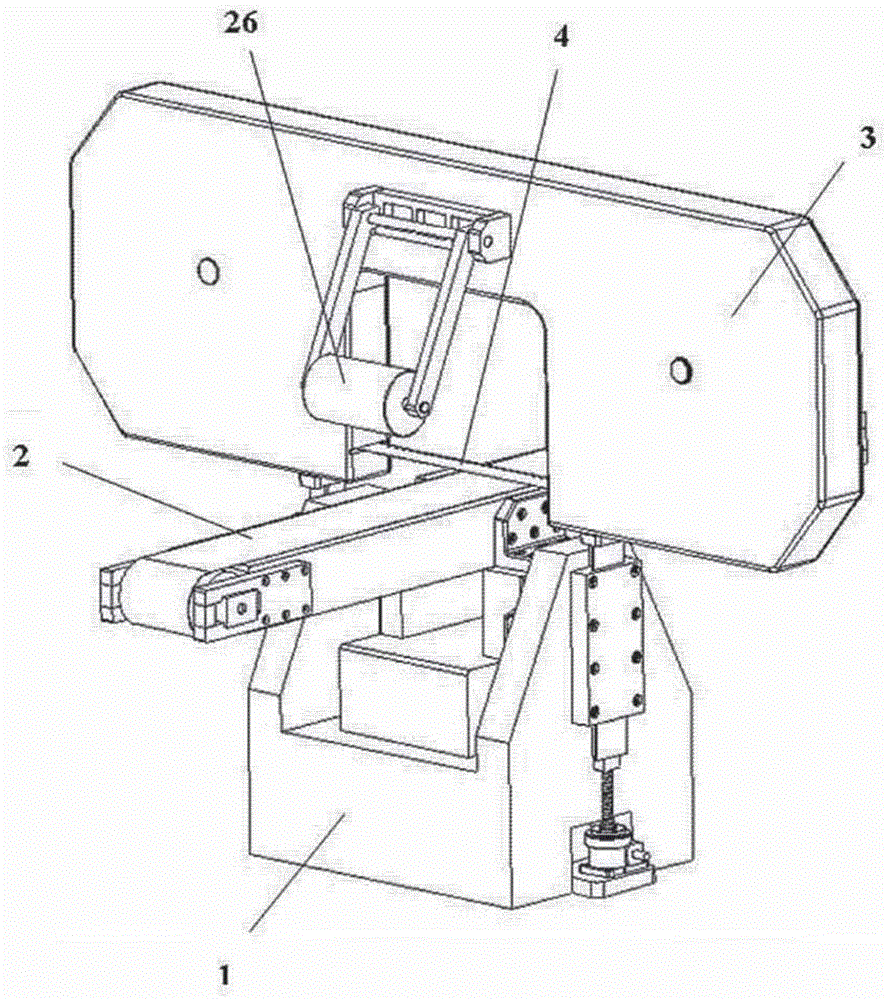 Saw blade separation device for band sawing machine