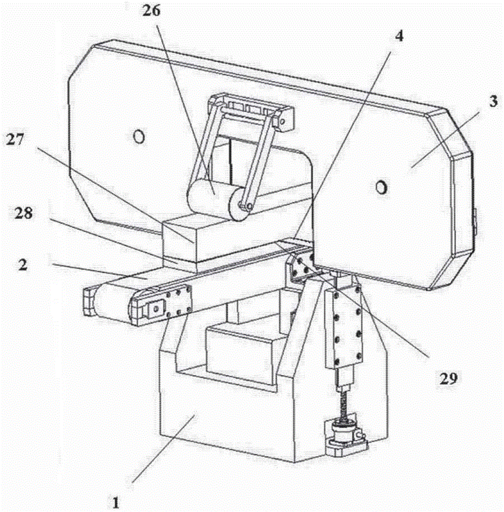 Saw blade separation device for band sawing machine