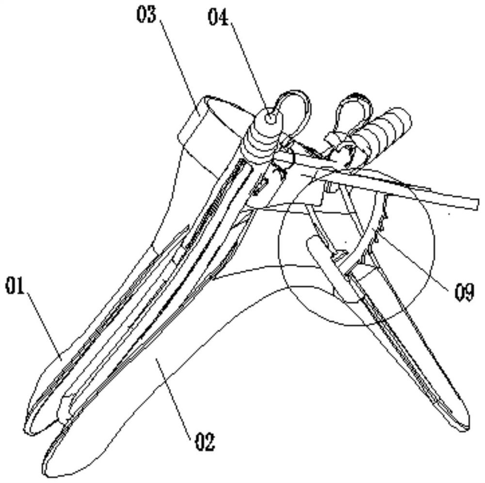 Self-destruction four-wing speculum