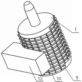 Spiral grinding wheel with composite material fiber micro blade