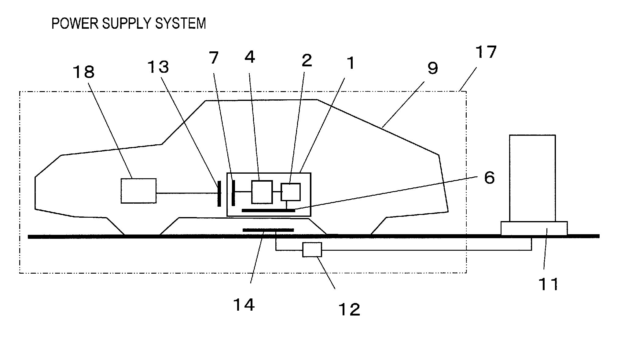 Electric machine and power supply system having battery pack