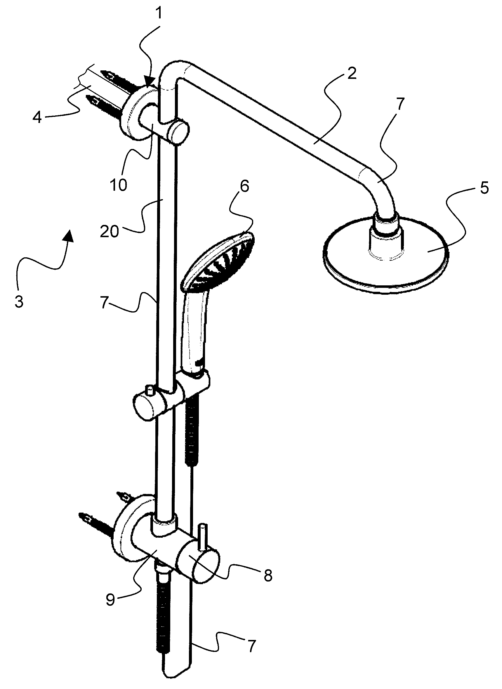 Wall mount for a shower system