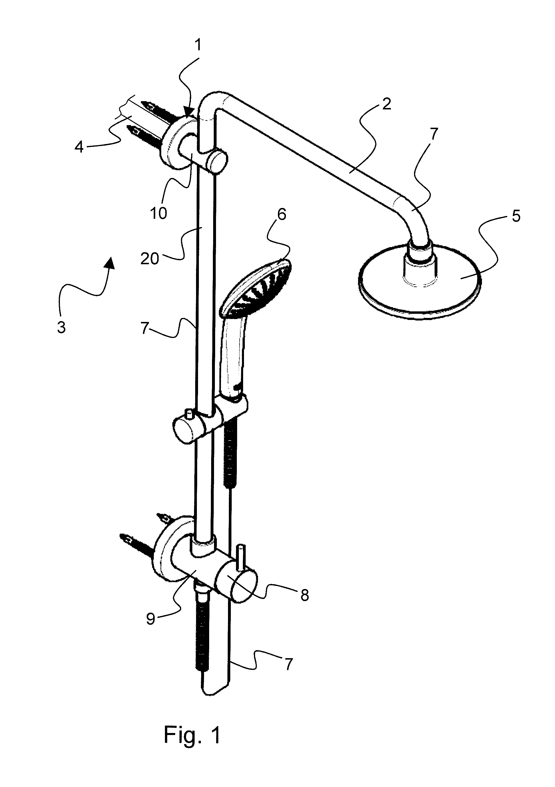 Wall mount for a shower system