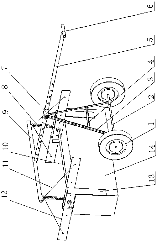 Simple trolley used for curbstone carrying and installation