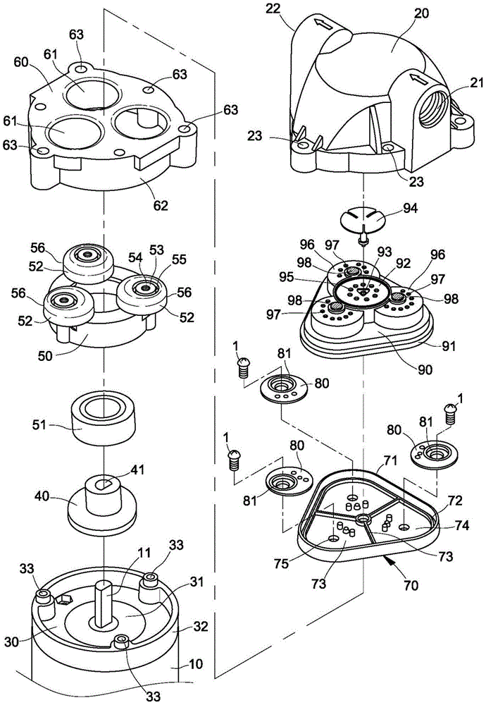 Shock absorption structure of diaphragm booster pump