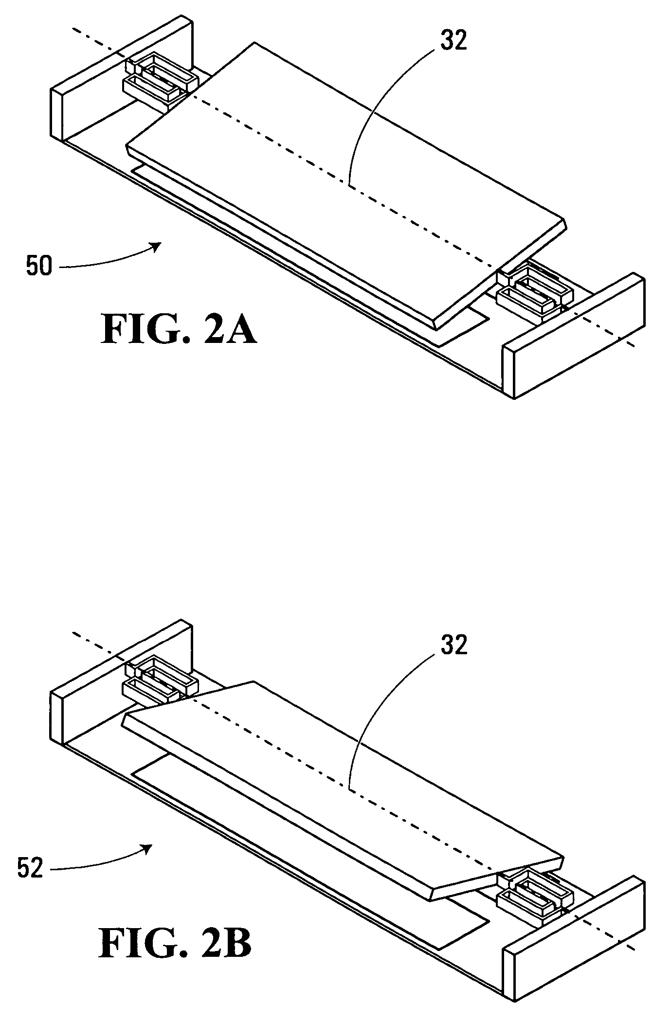 Micro-electro-mechanical-system two dimensional mirror with articulated suspension structures for high fill factor arrays