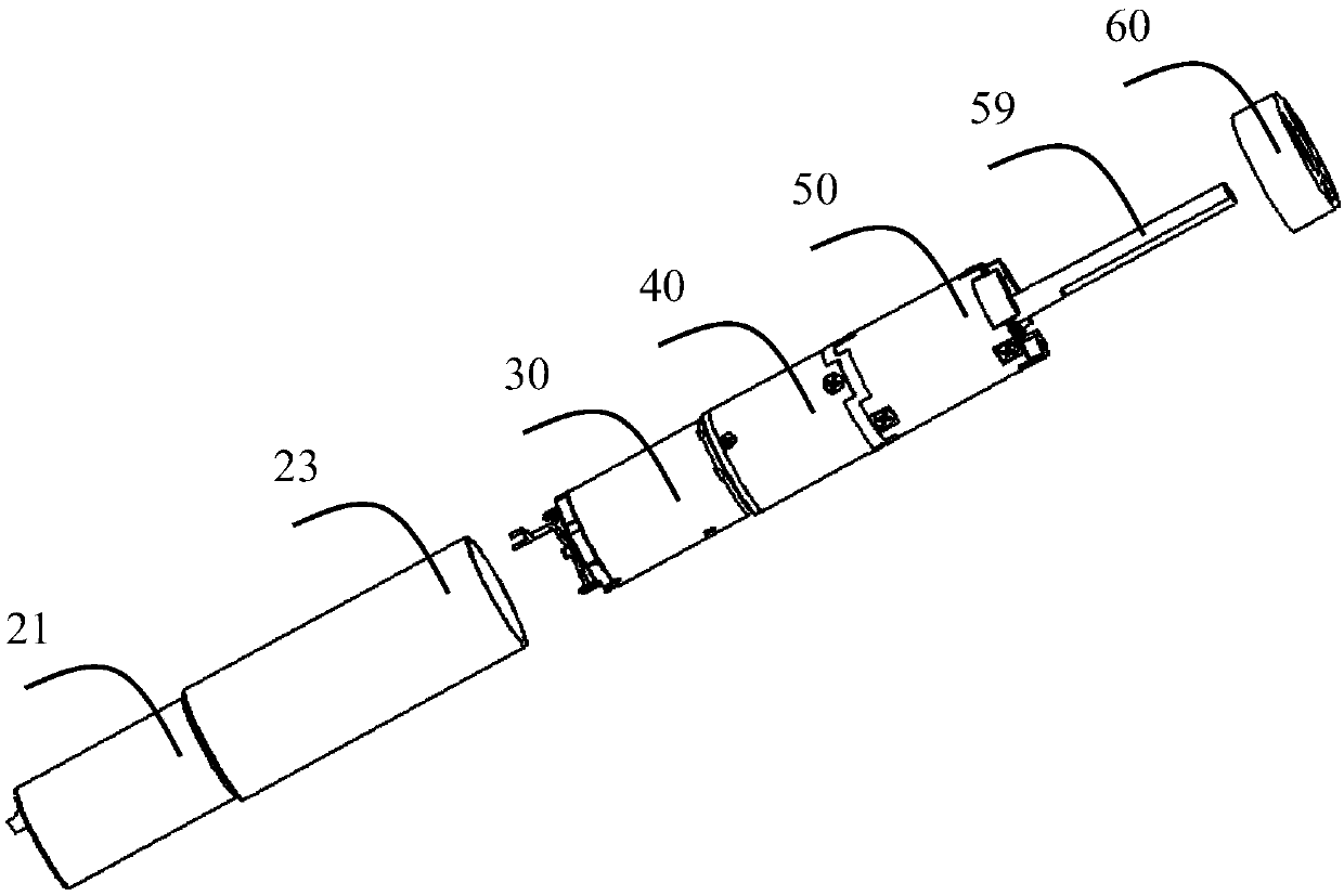 A flip-type washing device and its drive assembly