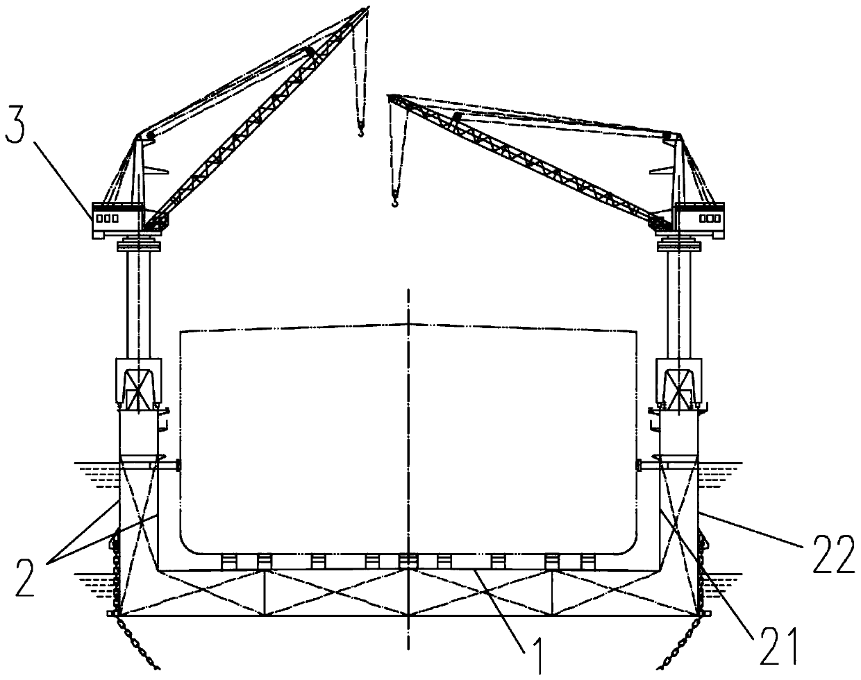 Dock wall overall sliding method of floating dock