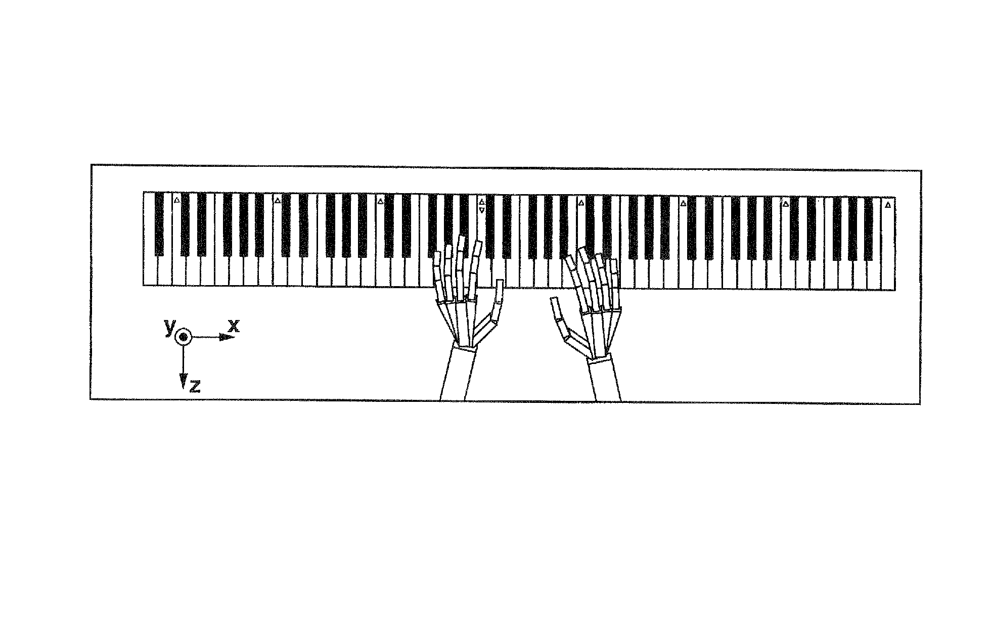 Music playing movement display device, method and recording medium