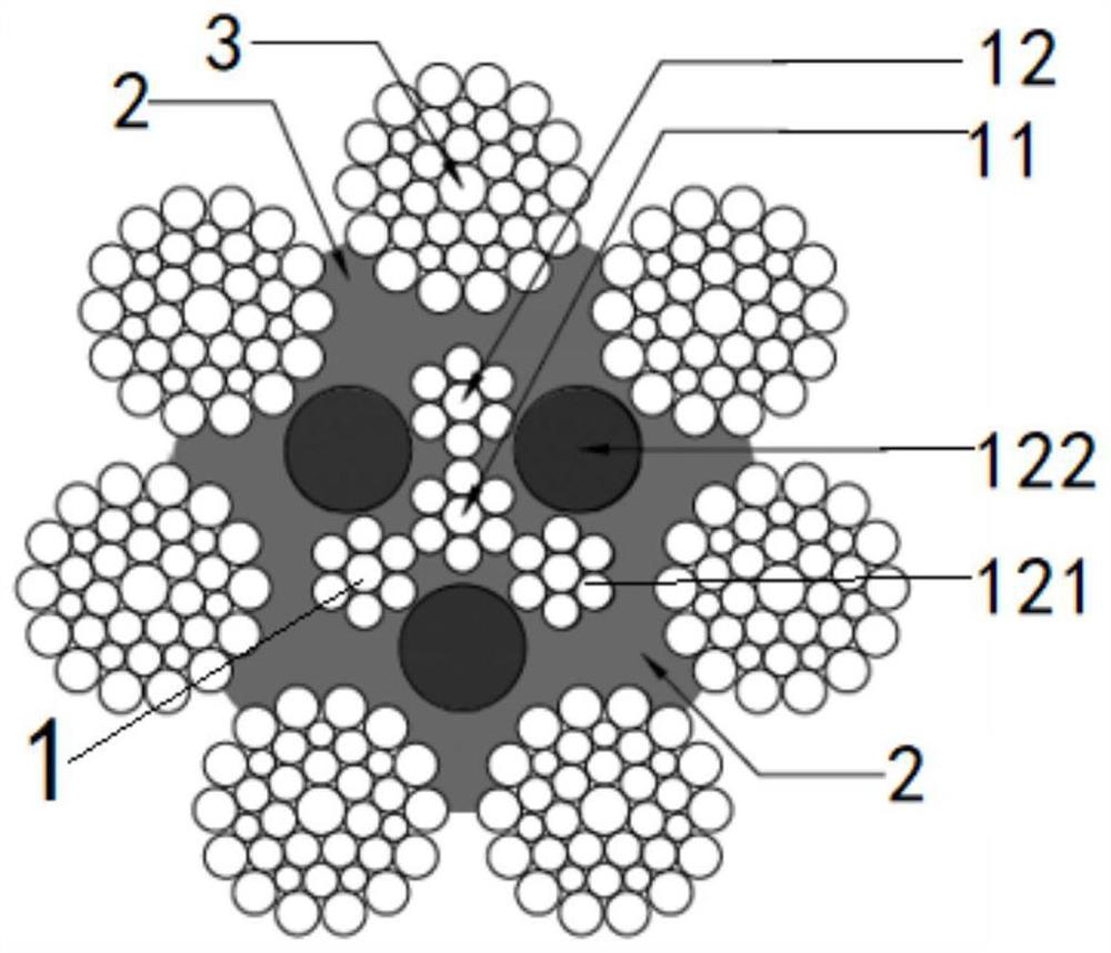 Composite core, steel wire rope and manufacturing method of steel wire rope