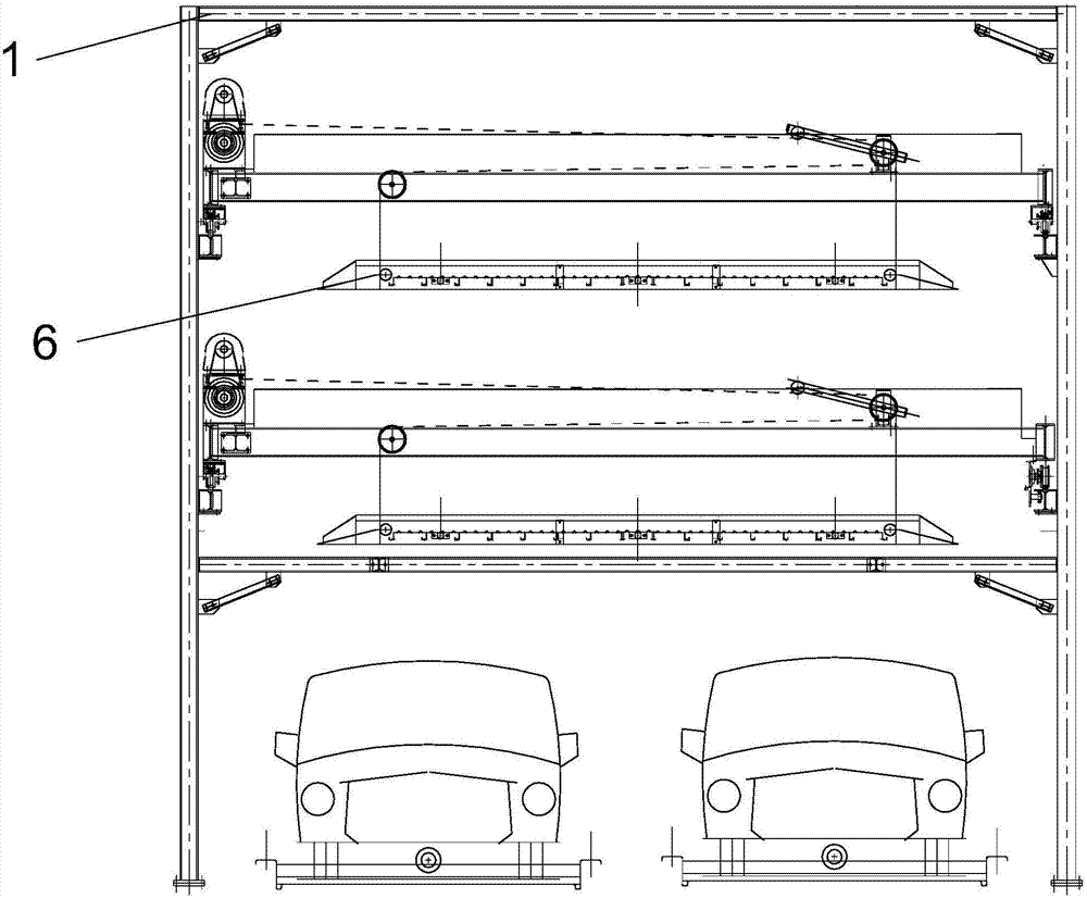 Oblique angle column lifting transverse moving three-dimensional garage