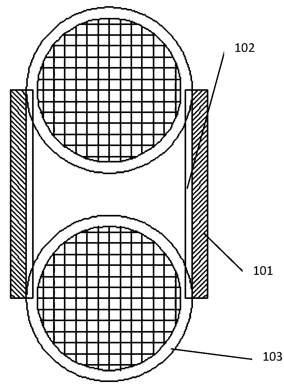 A sample-carrying copper grid fixing device