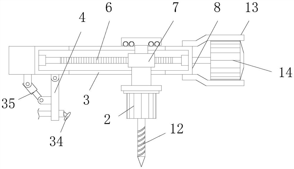 Drilling device for machining fan shell