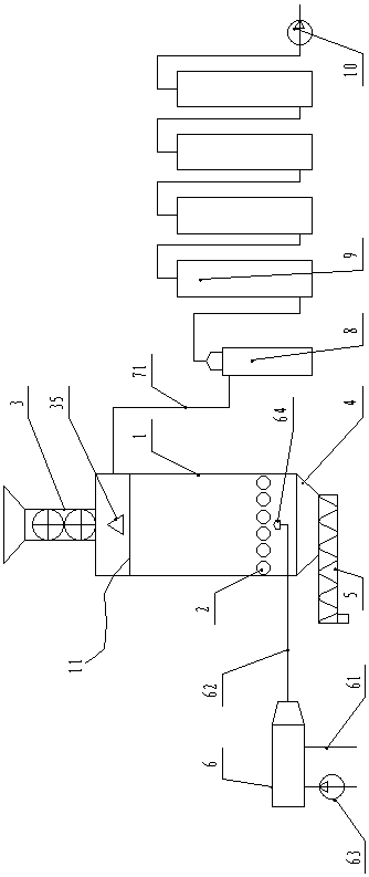 Up-suction pyrolysis gasification system