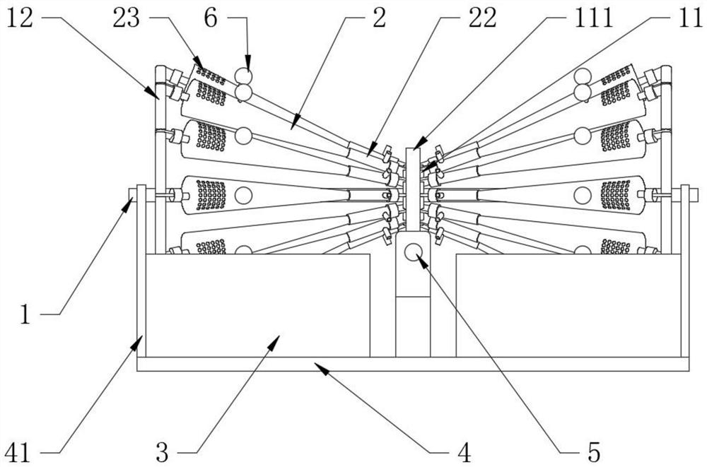 Jet-propelled anti-blocking and dust-falling device for mining