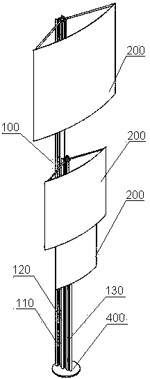 Multi-mast rotating-type stack-up wind sail for ships