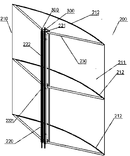 Multi-mast rotating-type stack-up wind sail for ships