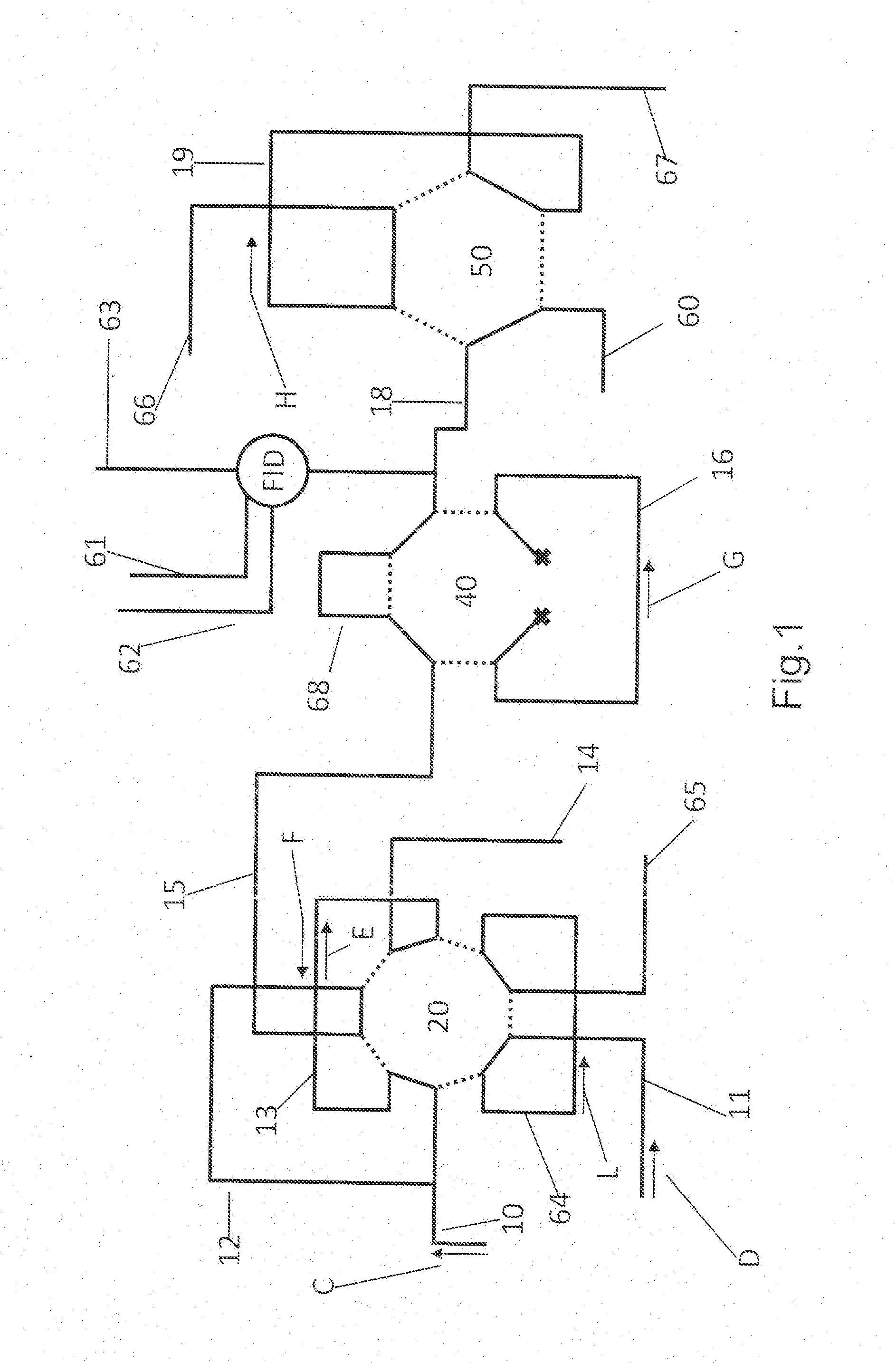 Site analysis system for the calculation of the isotope ratio of carbon in several gas species by means of a single analyser