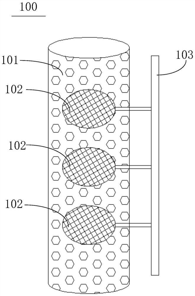 Filter bag cleaning device, fly collecting equipment, fly collecting method and sueding machine