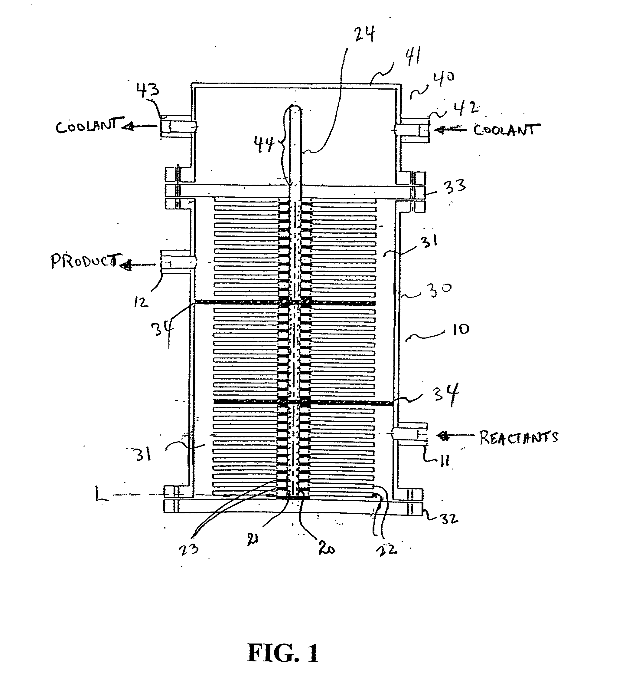 Stratified flow chemical reactor