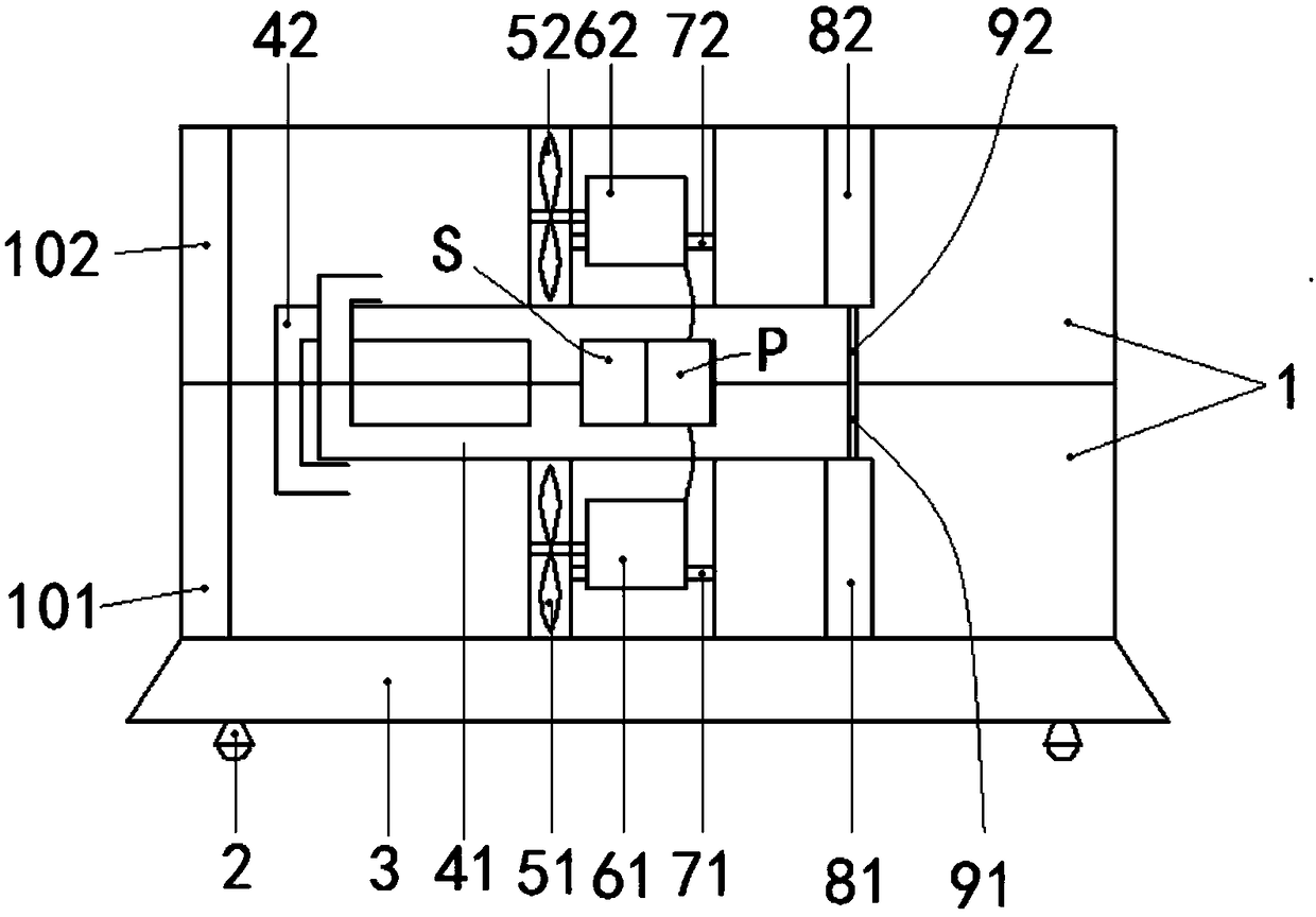 Two-machine alternated work combined mining ventilation device