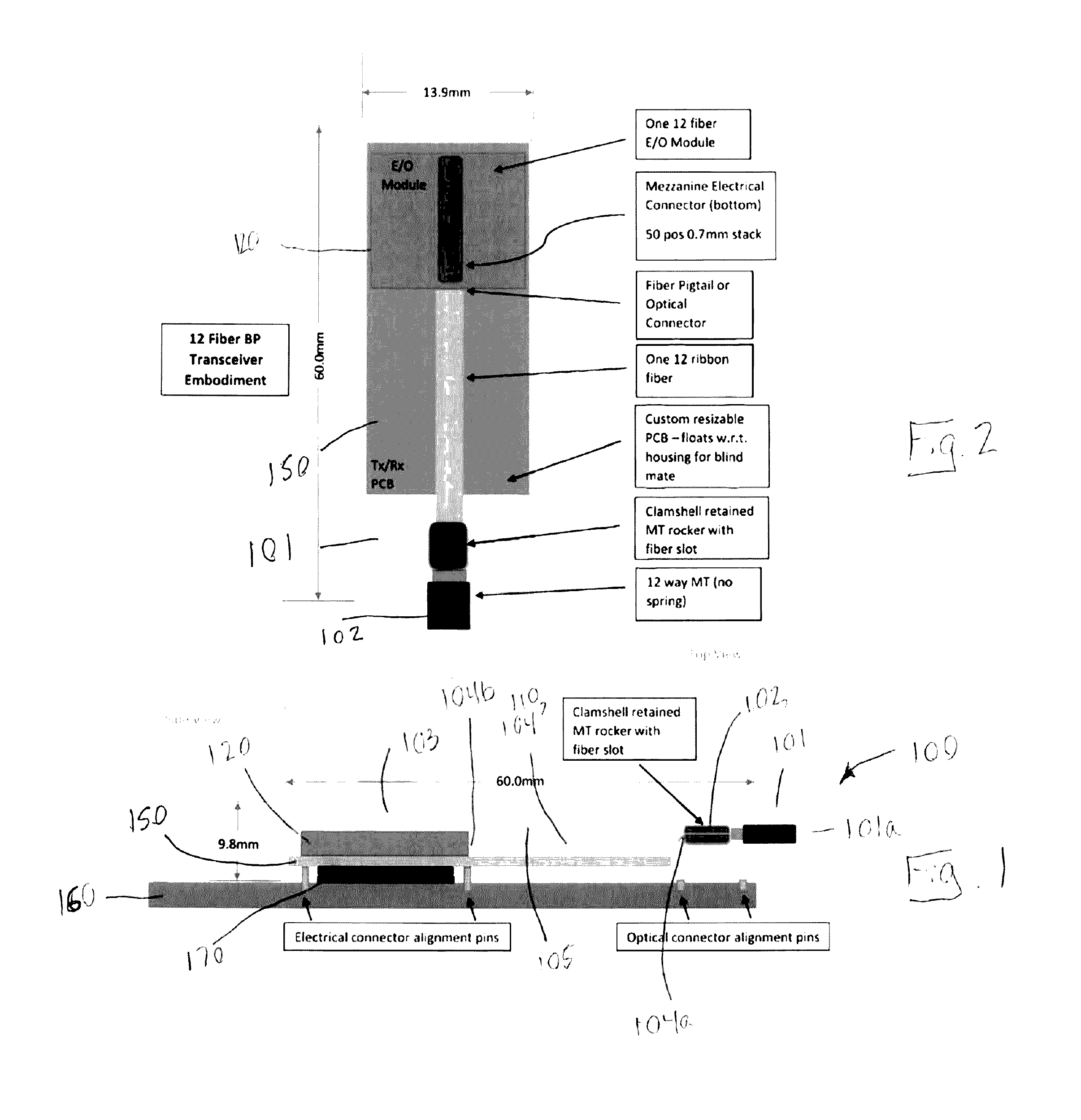 Opto-electric module for backplane connector