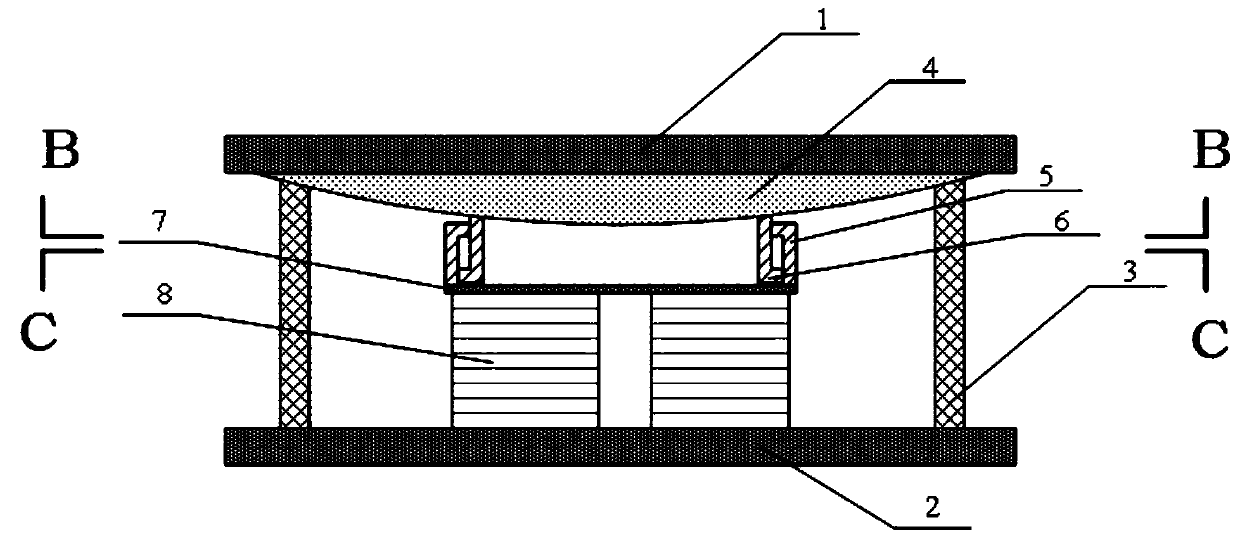 A self-resetting lead rubber shock-isolation bearing