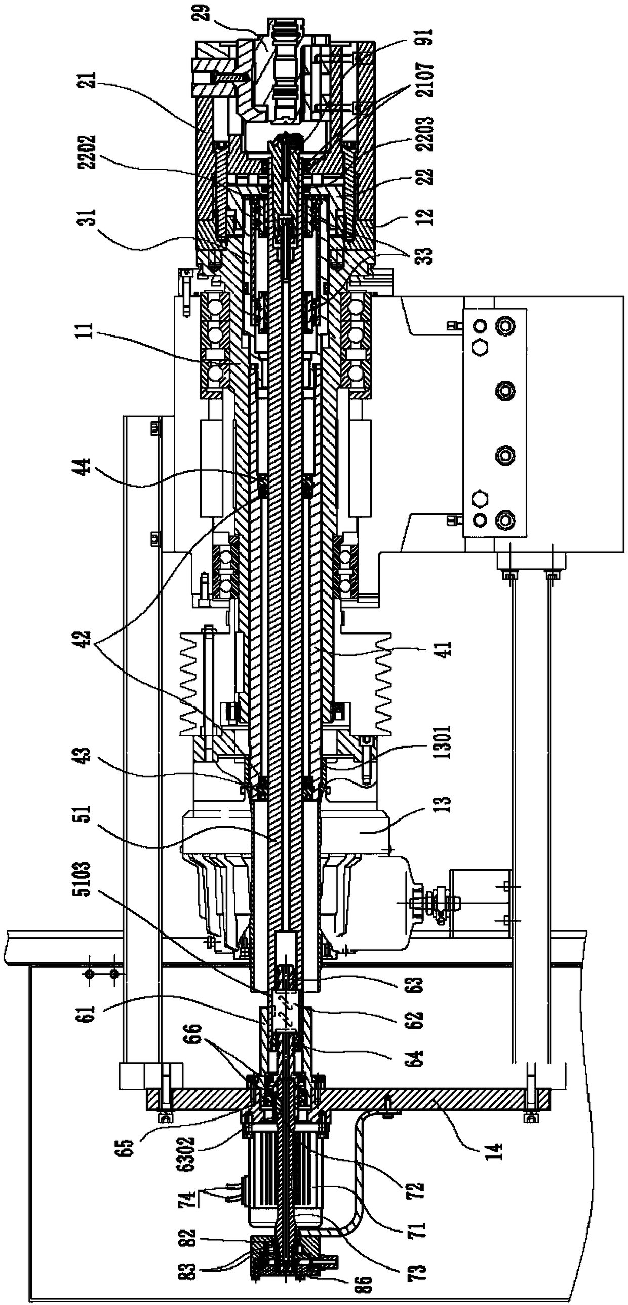 Numerically controlled lathe spindle drilling device