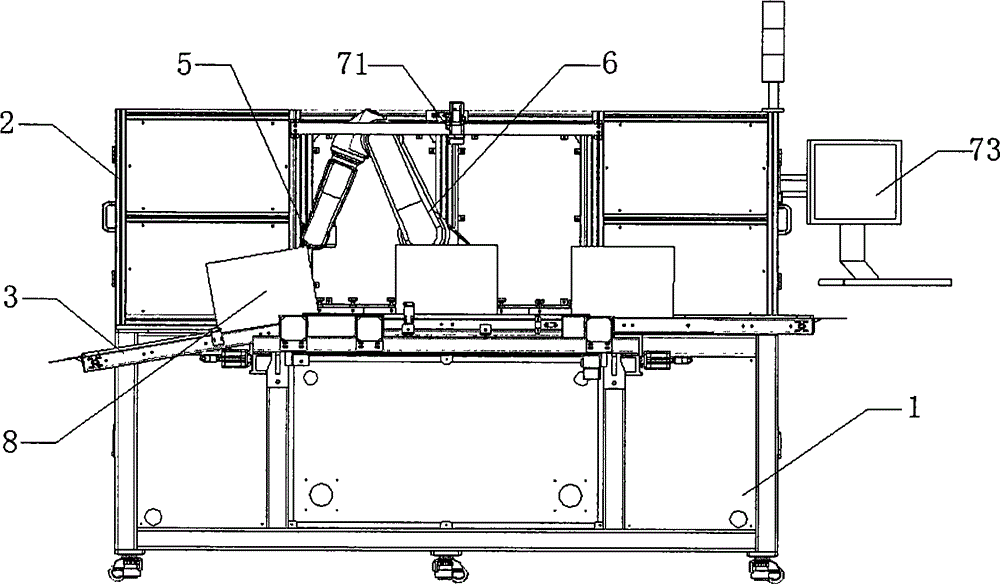 Automatic labeling machine of six-axis mechanical arm