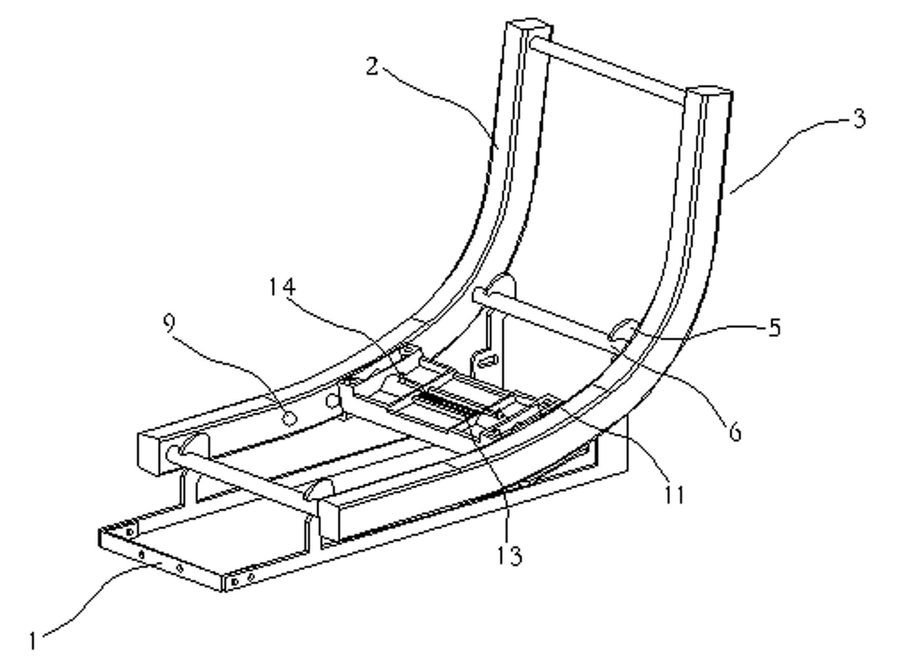 Integrally inclined gear-shifting mechanism of vehicle-mounted kid safety restraint system on automobile