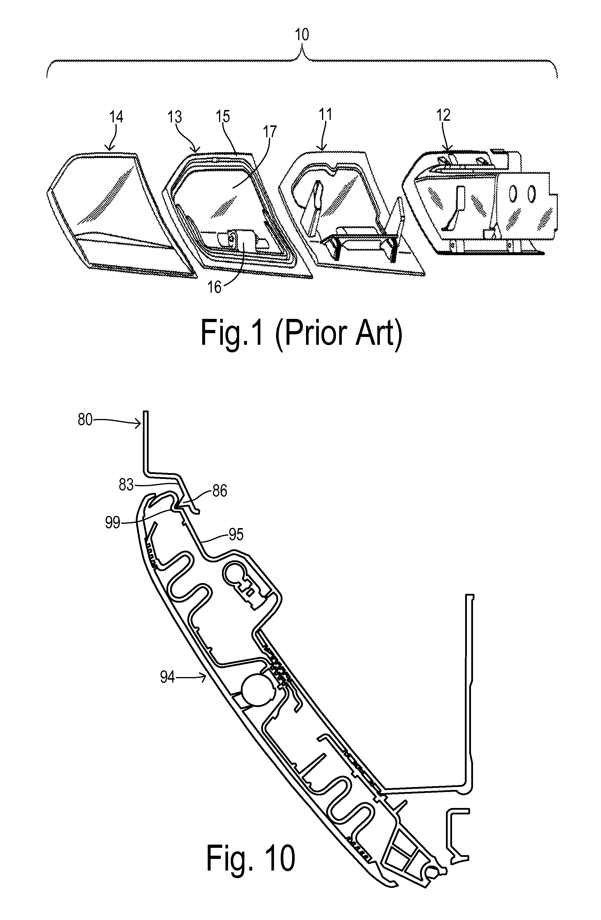 Active glove box door with reaction surface catcher